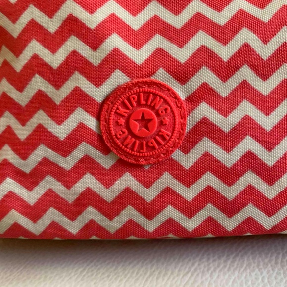 Kipling Red and White Chevron Crossbody Bag - Picture 10 of 14
